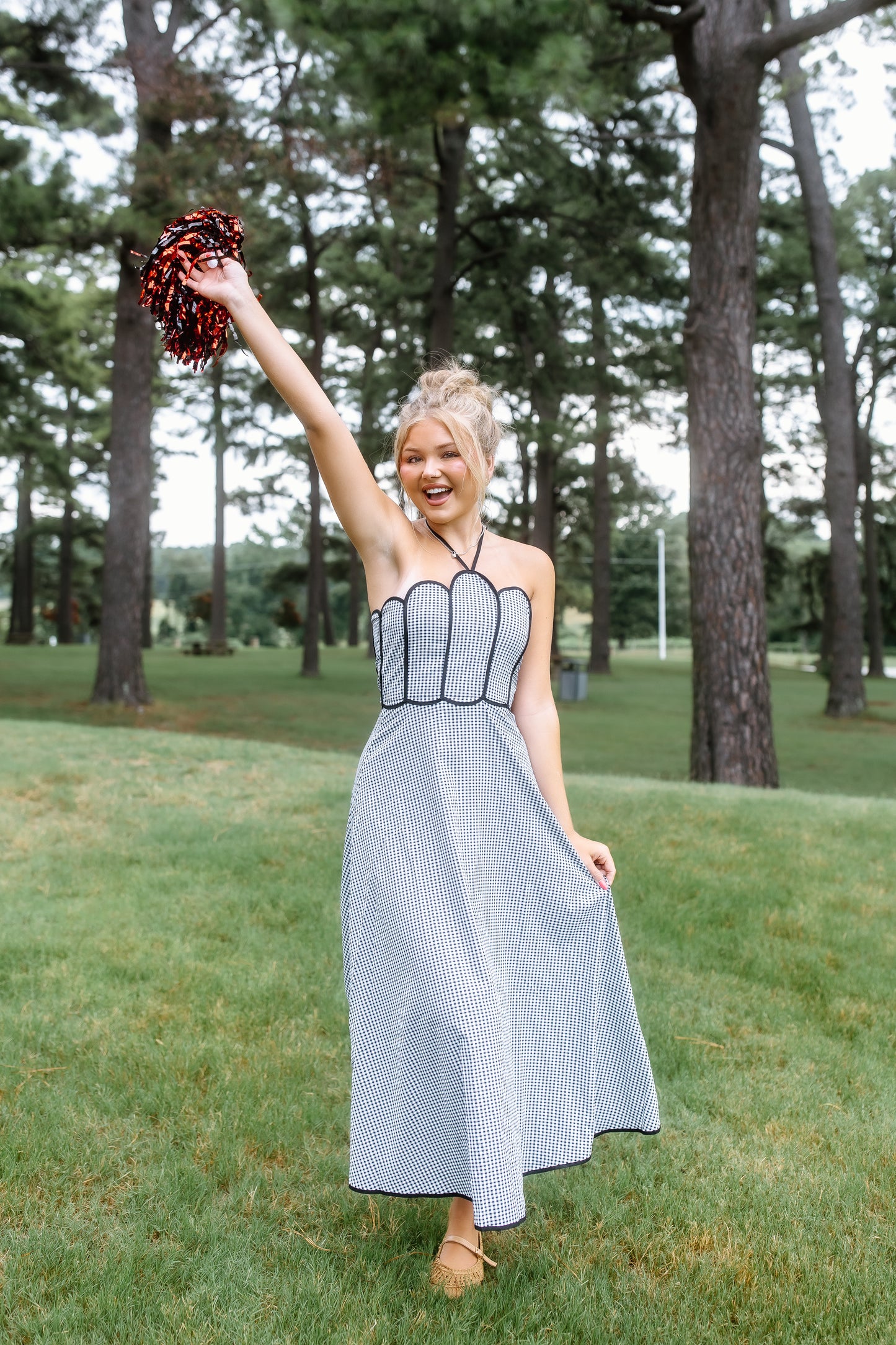 SHELL SHAPED GINGHAM DRESS
