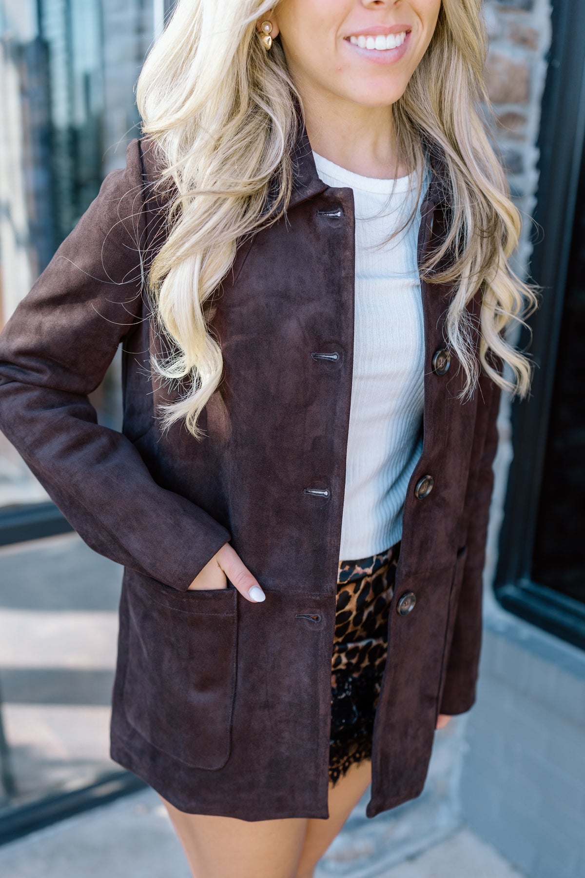 SALLY FAUX SUEDE JACKET