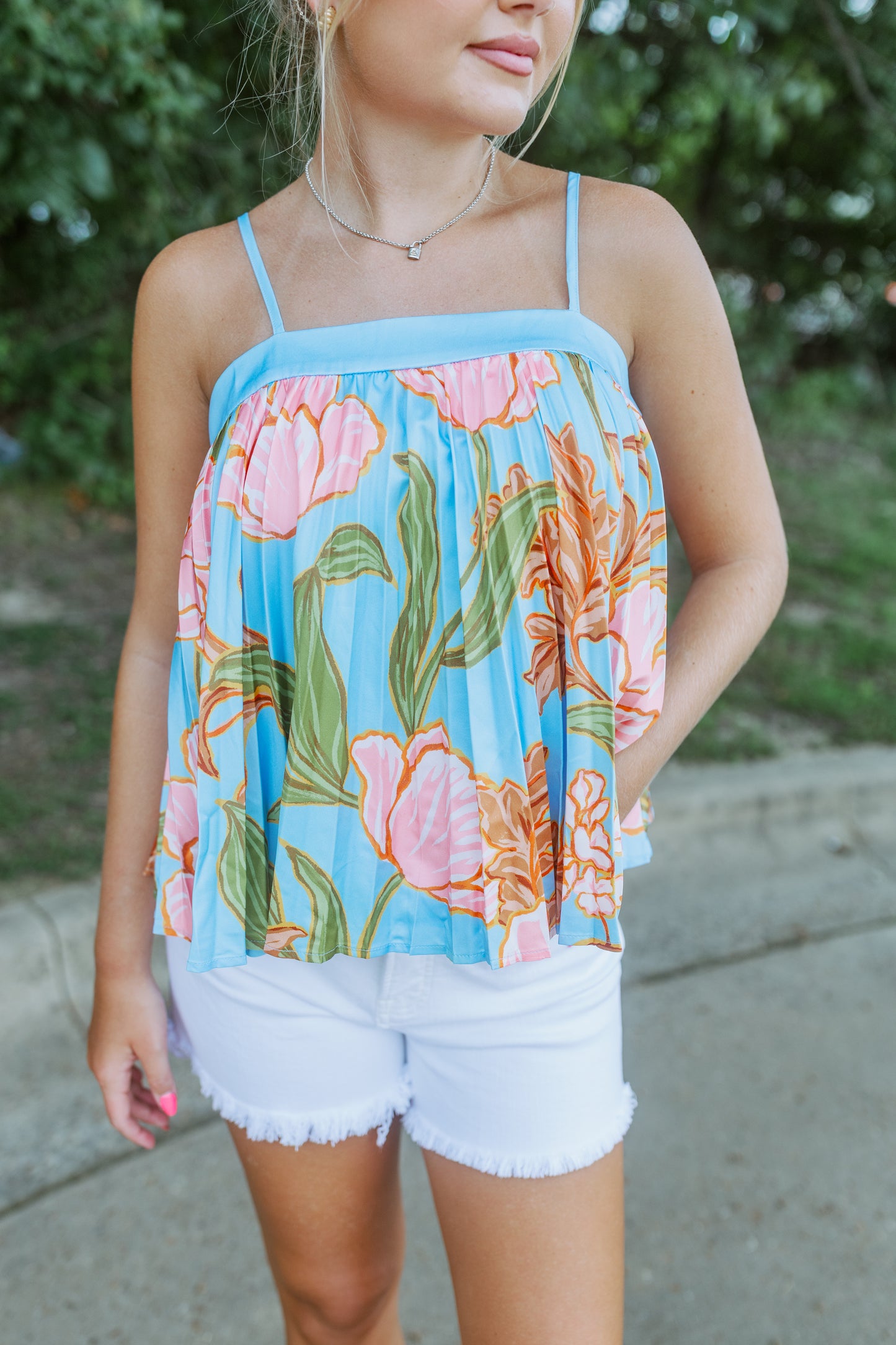 WATERCOLOR BLOOM FLORAL PRINT TOP