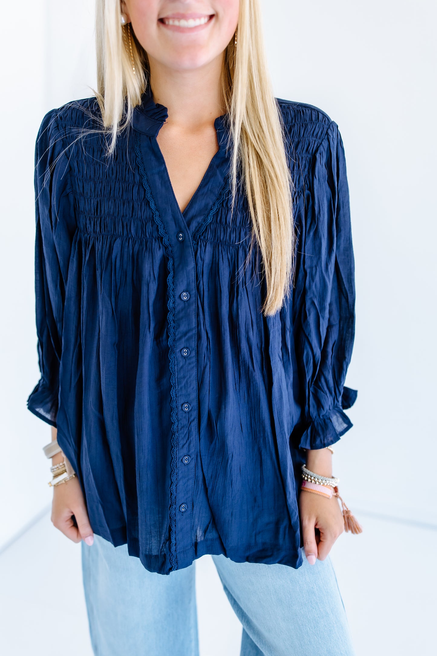 UNTIL THEN SMOCKED TOP