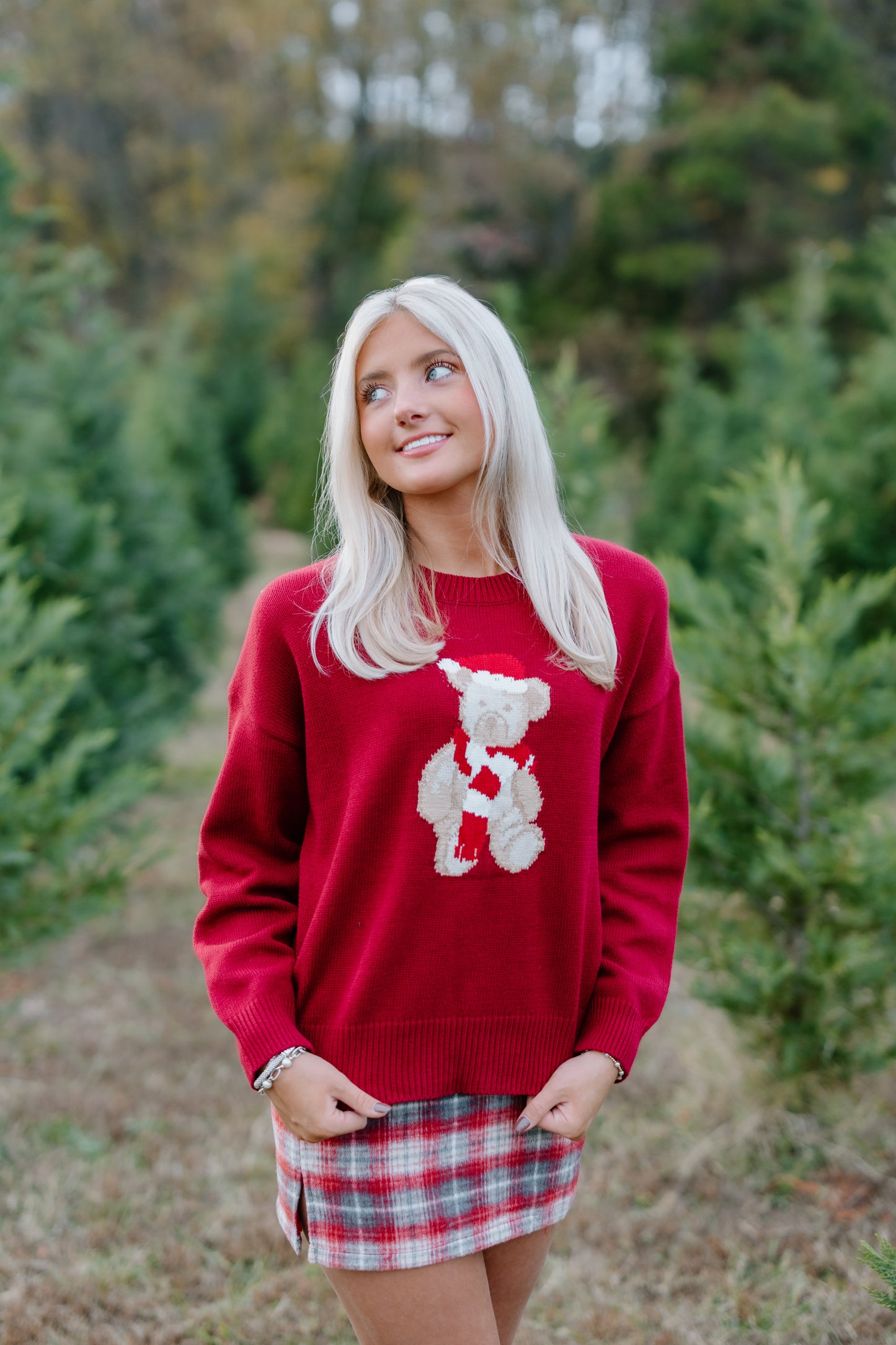LONG SLEEVE SANTA TEDDY BEAR SWEATER