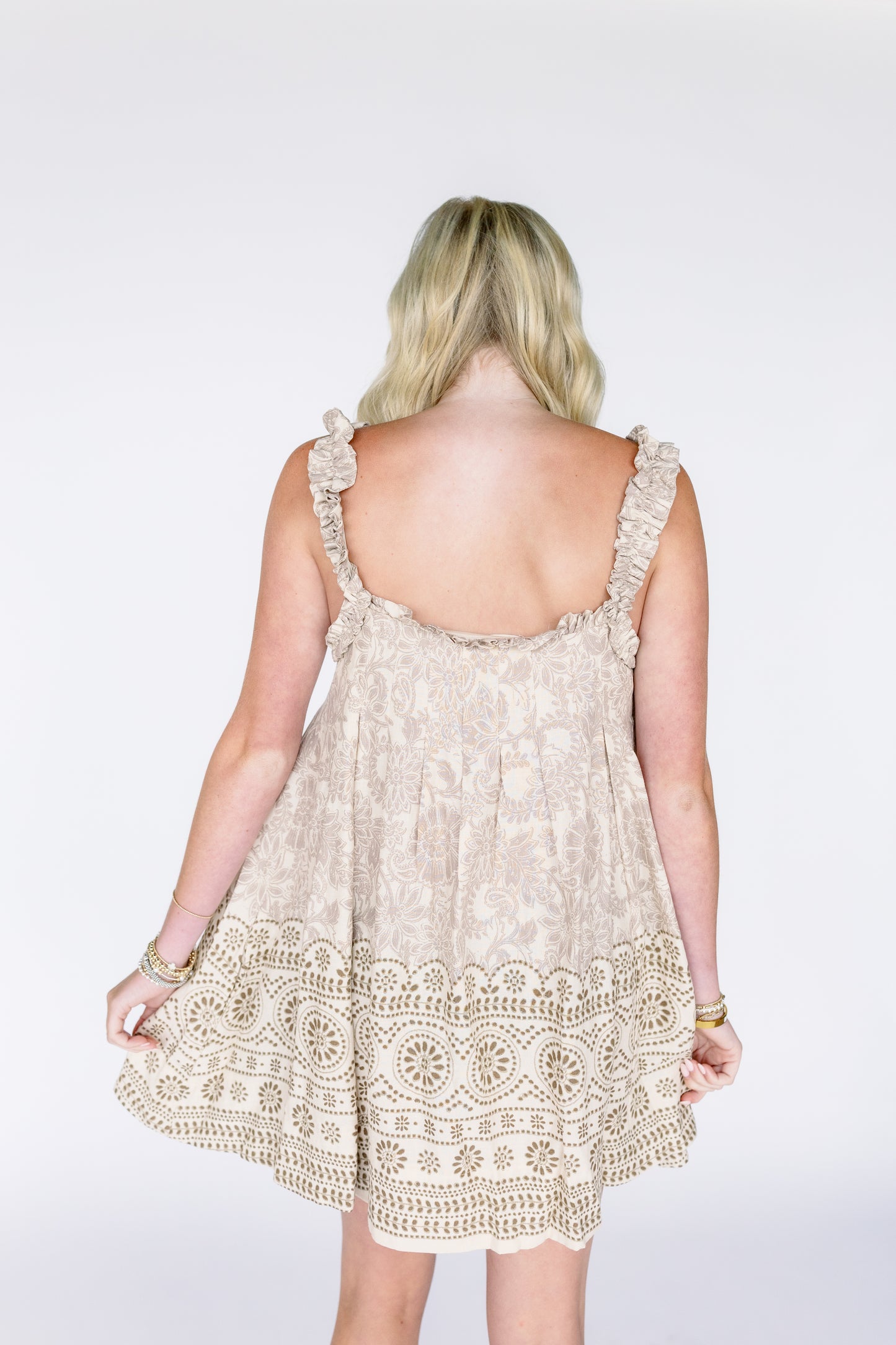 CHLOE PRINTED BABYDOLL MINI DRESS