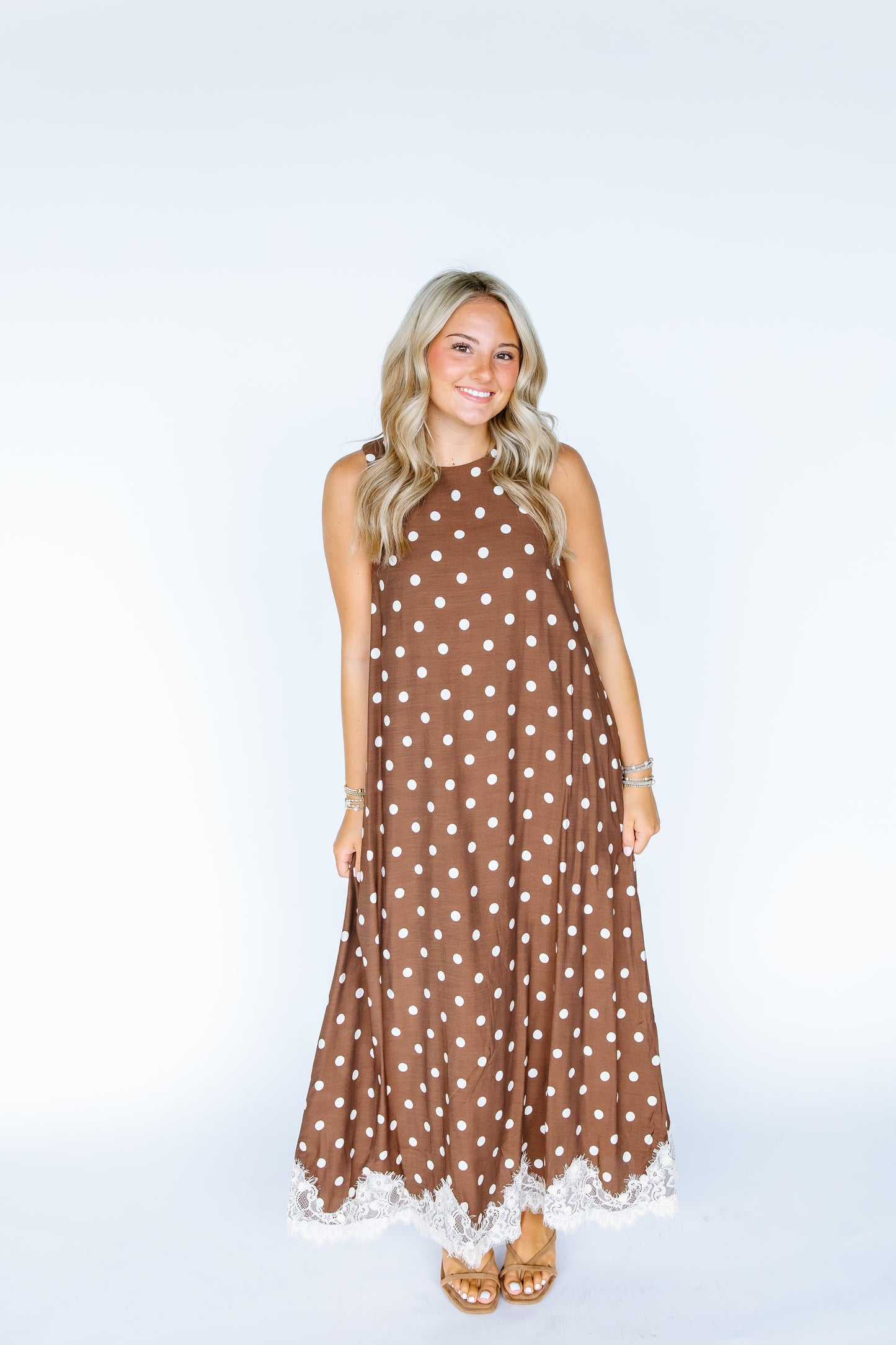 EVERY FEELING POLKA DOT LACE DRESS- 2 COLORS