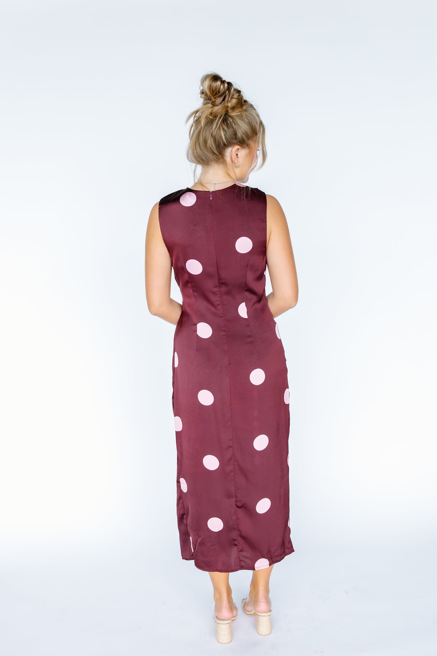WHAT ABOUT THIS POLKA DOT MIDI DRESS