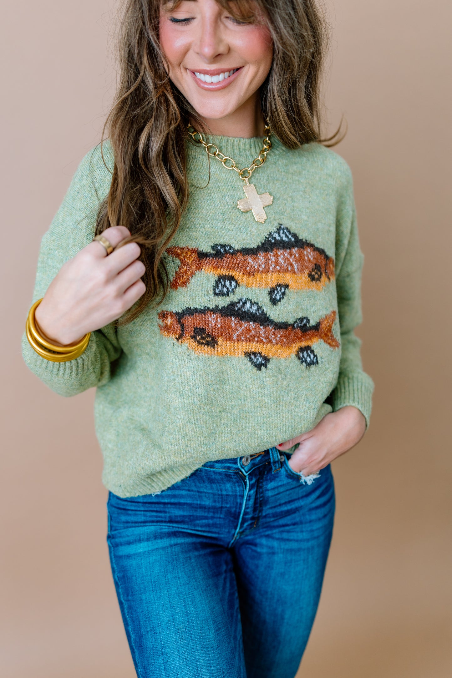 TROUT GRAPHIC SWEATER