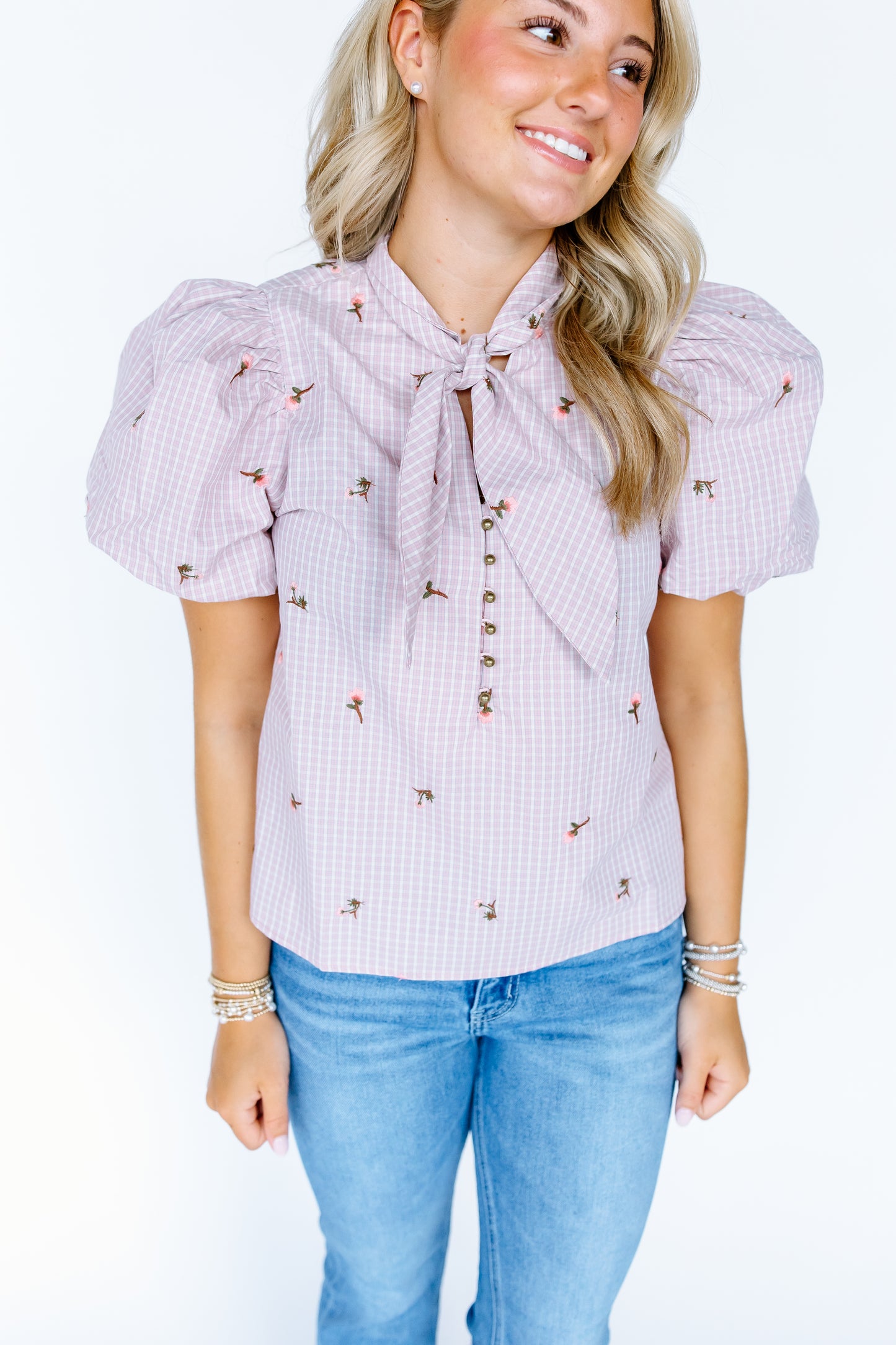 GLIMMER FLORAL TIE TOP