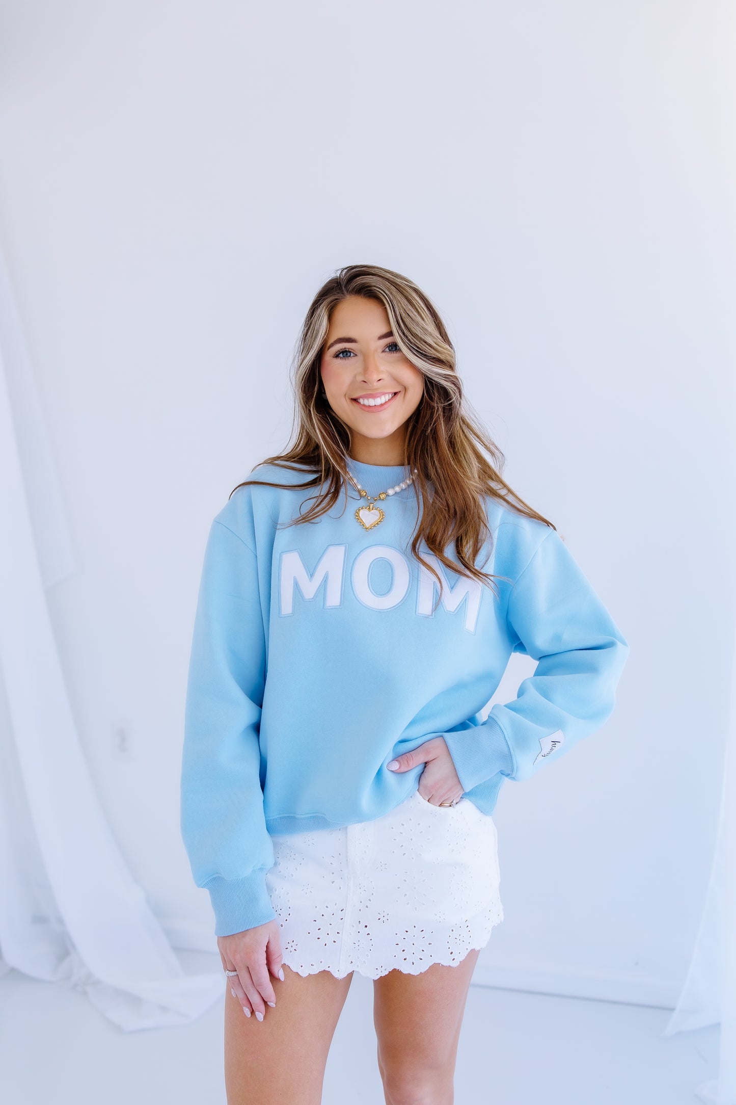 HONEY MOM EMBROIDERED MOCKNECKS