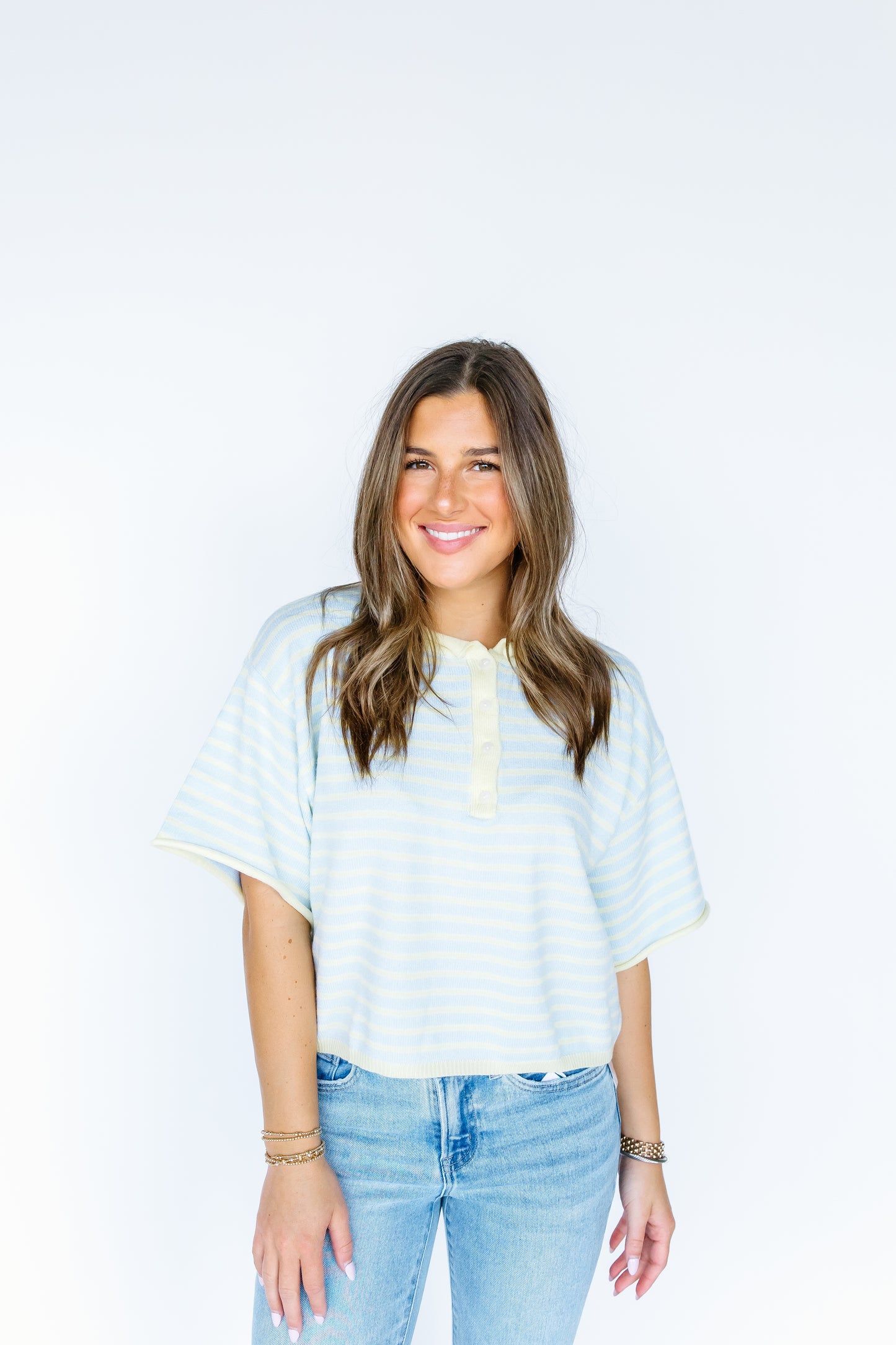 NEED SOME COLOR STRIPE SWEATER