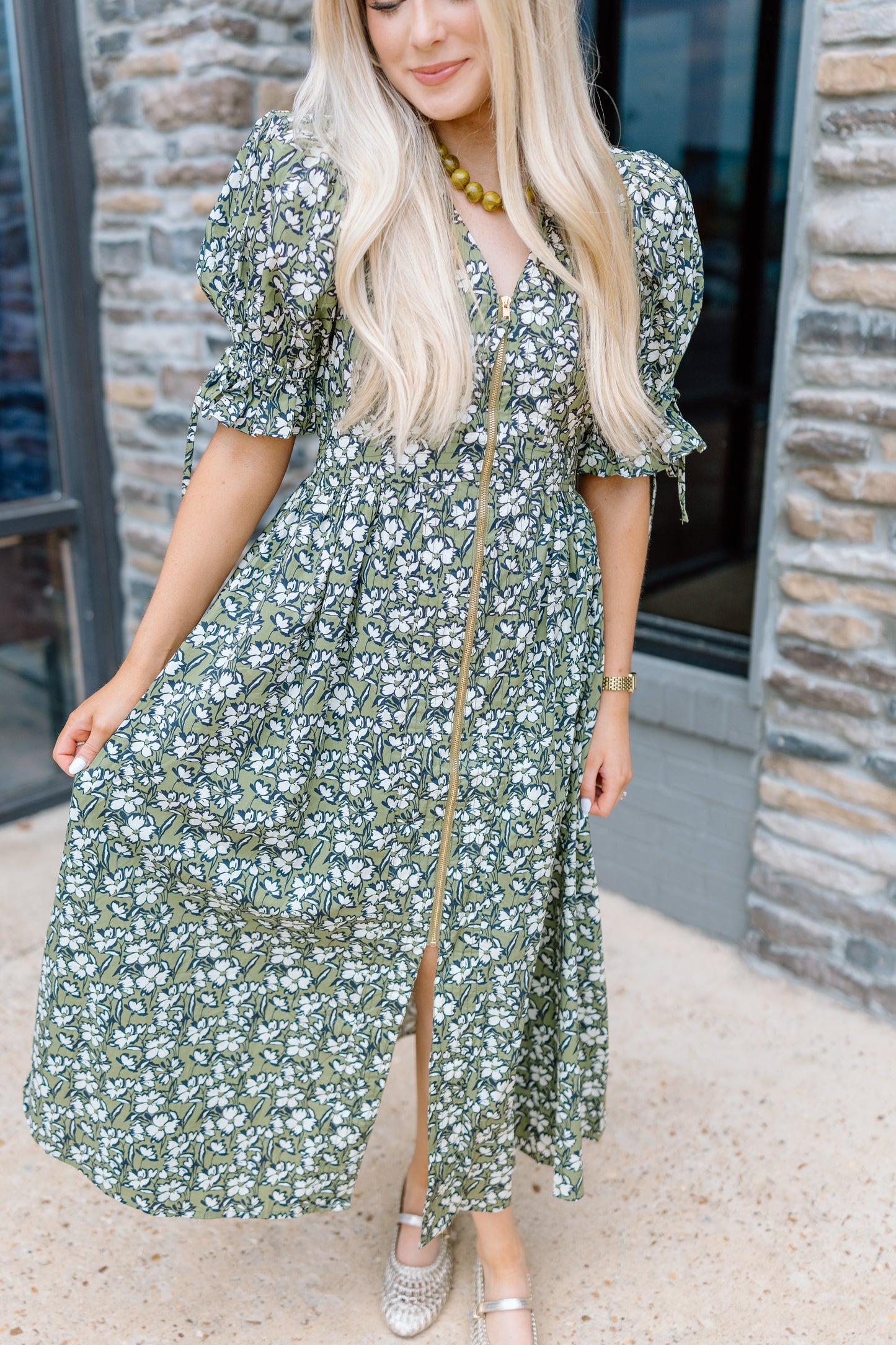 AND NOW FLORAL MIDI DRESS