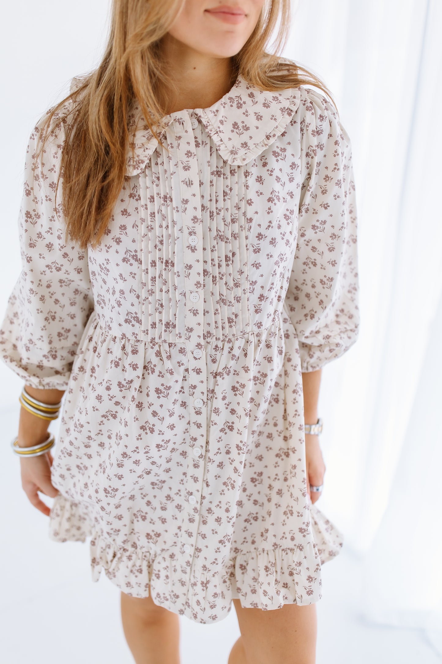 APPLE PICKING FLORAL MINI DRESS