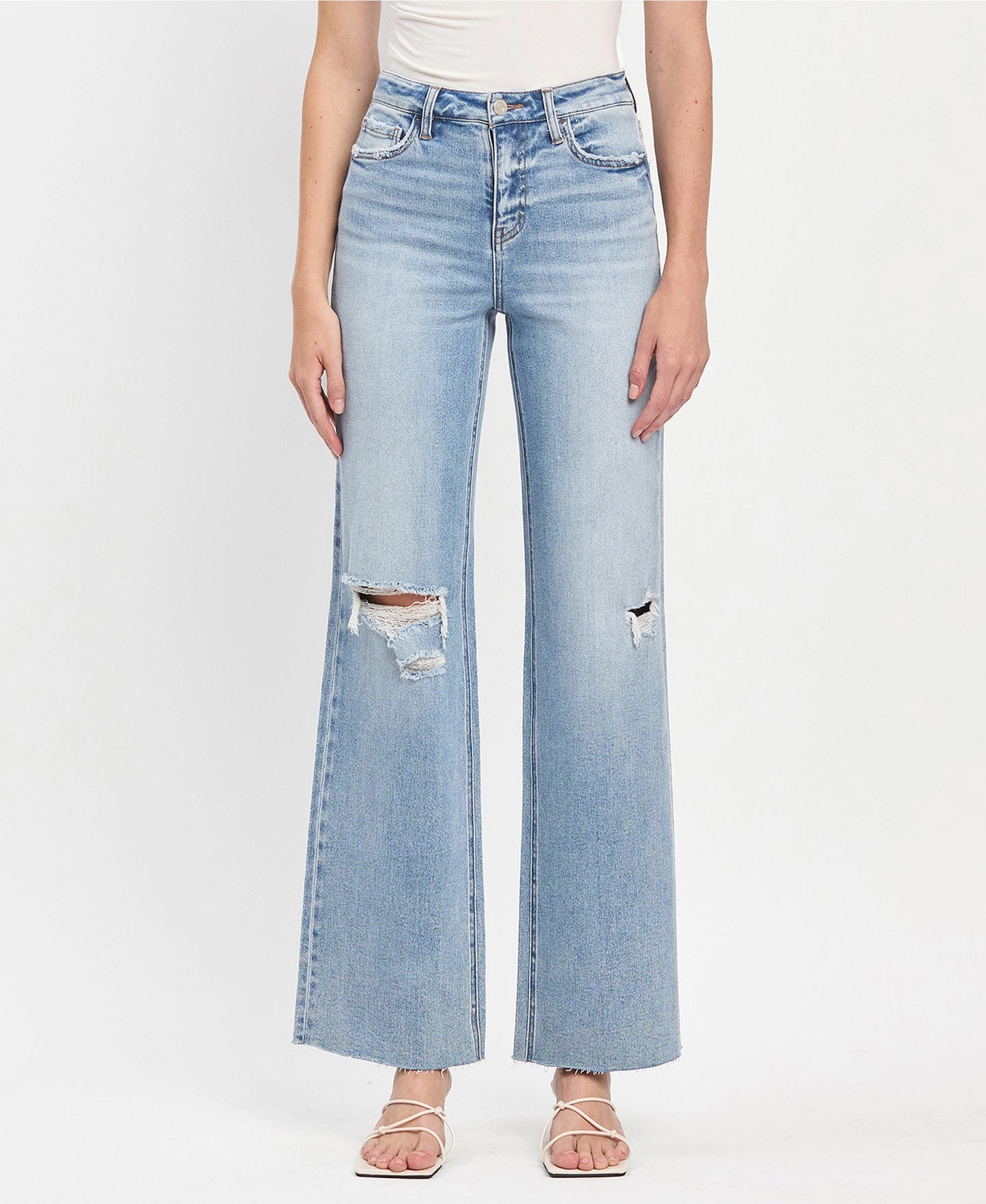 REFULGENT HIGH RISE WIDE LEG JEANS