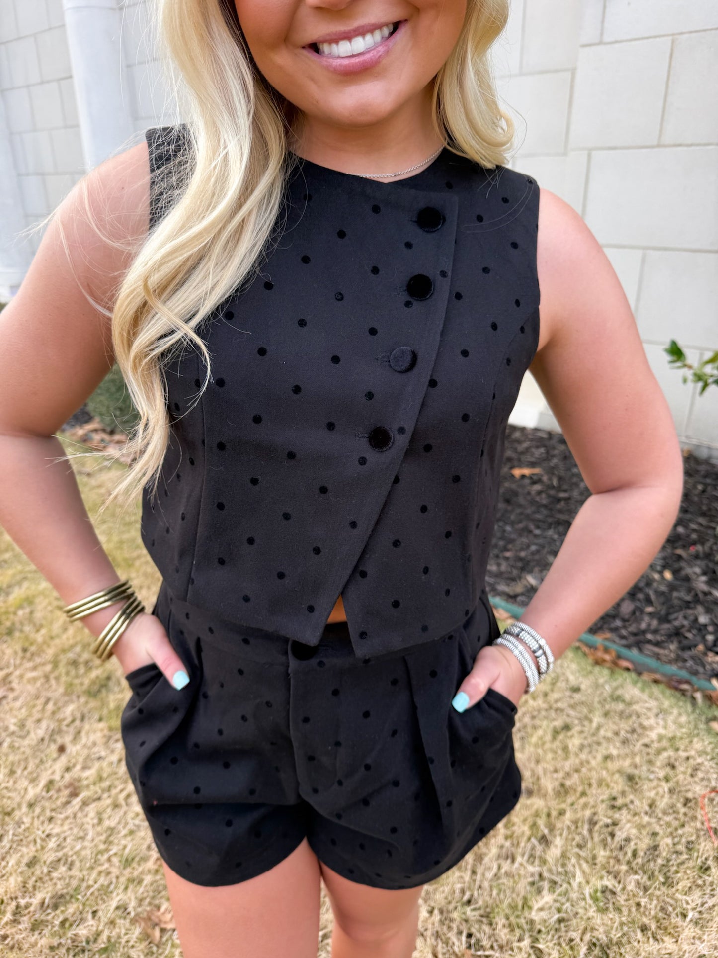 DOT VEST AND SHORT SET