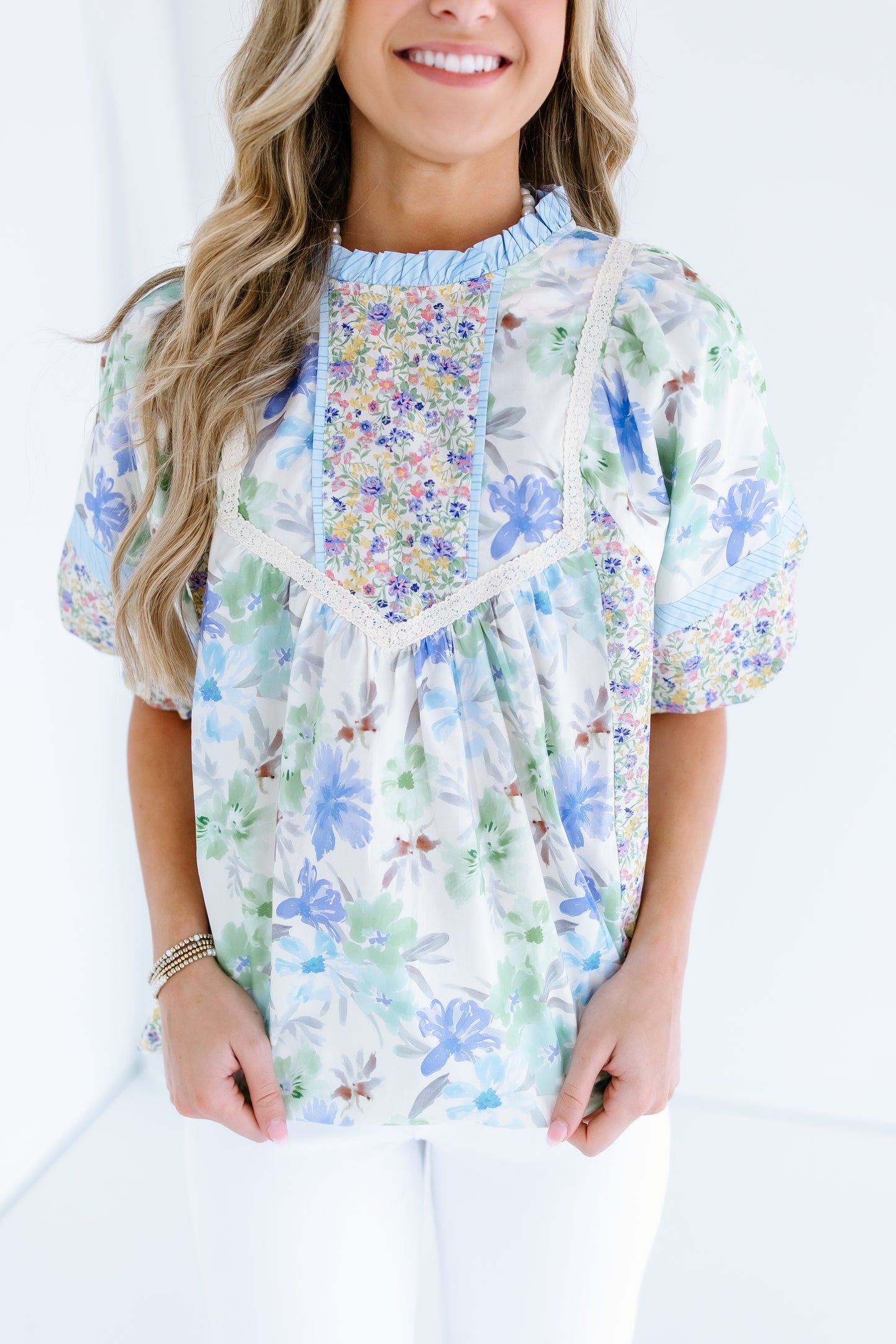 PEACE BE STILL LACE TRIM TOP