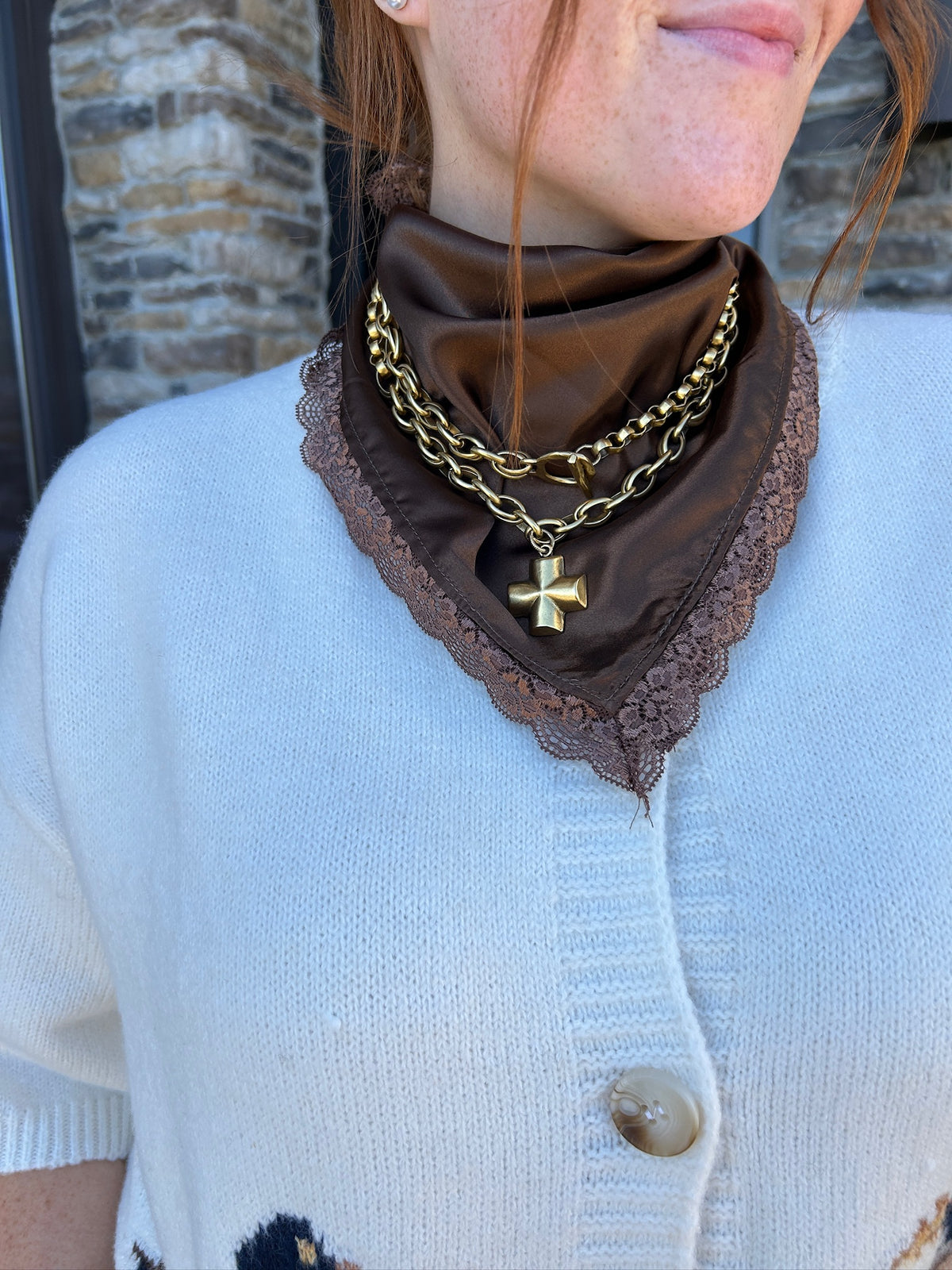 LACE TRIM SCARF