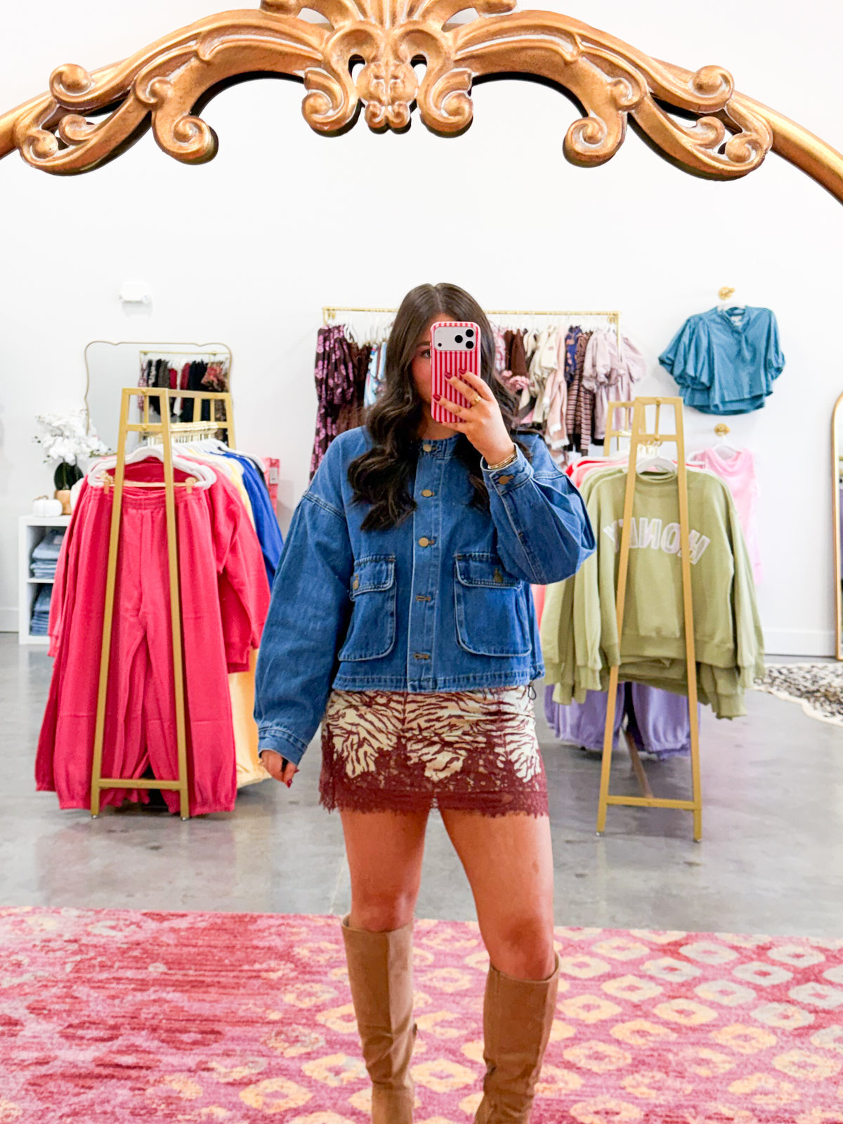 ROUND NECK DENIM JACKET