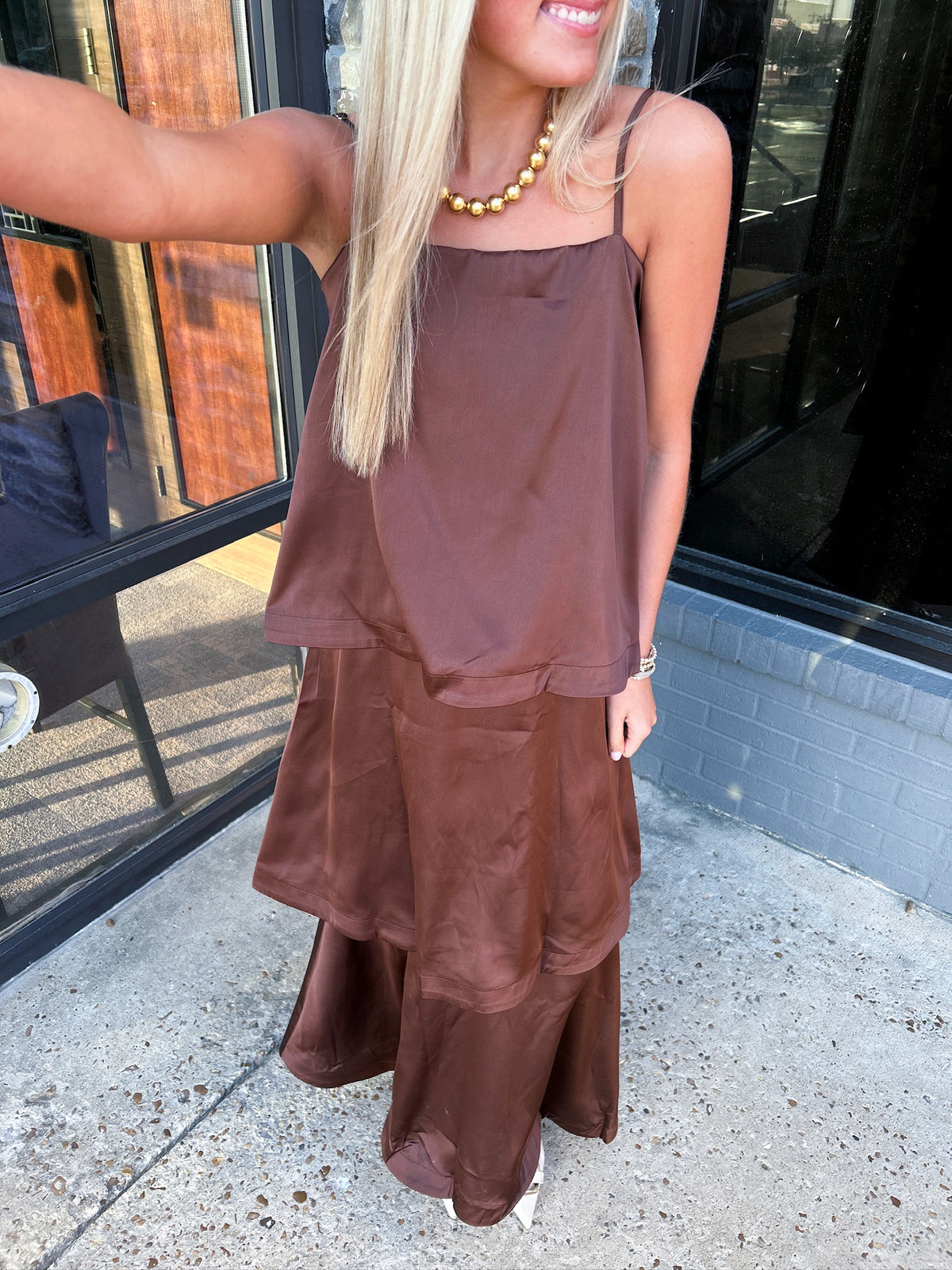 WANDERING LAYERED FLOWY MAXI DRESS