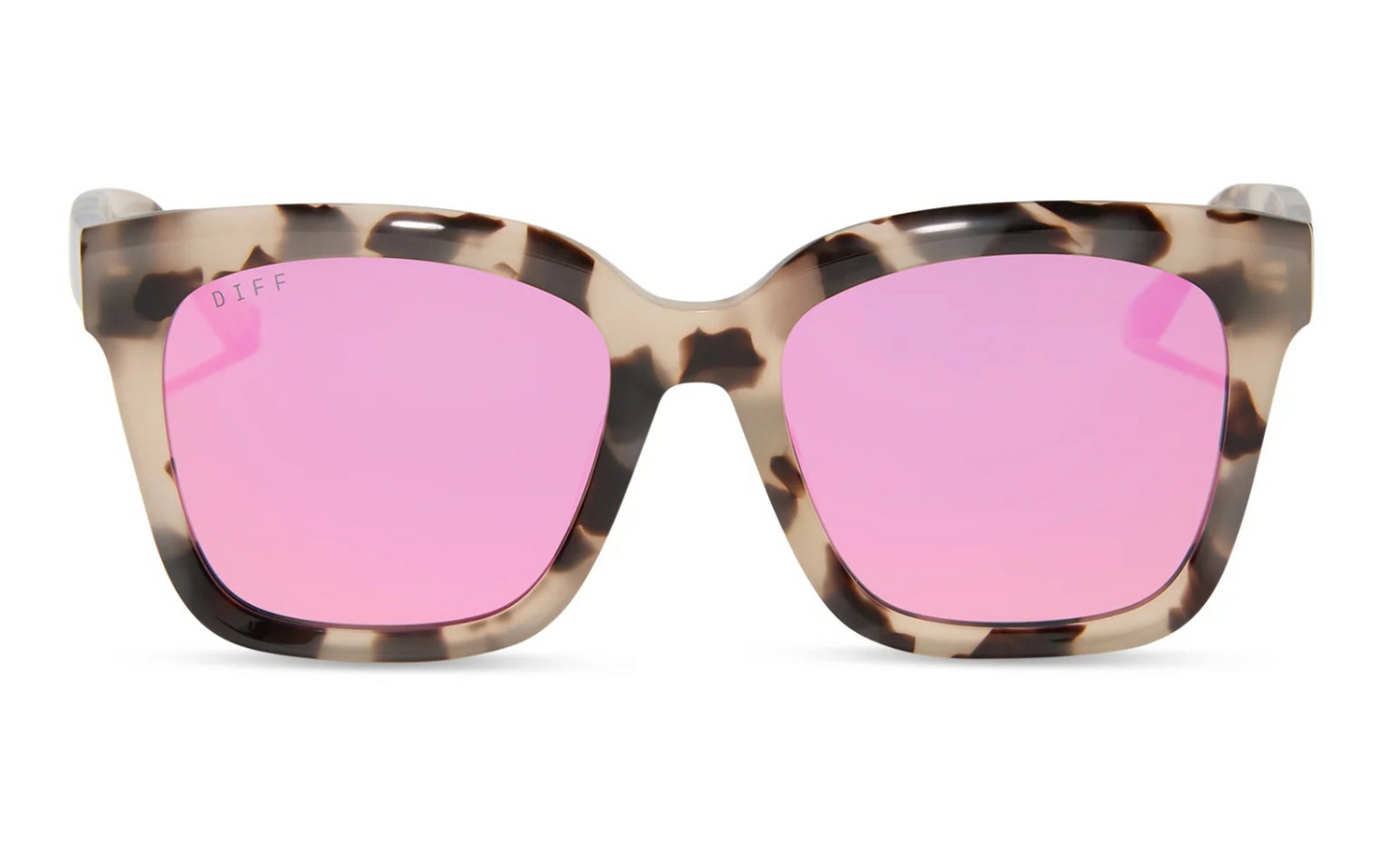 ARIANA CREAM TORTOISE + PINK MIRROR SUNGLASSES