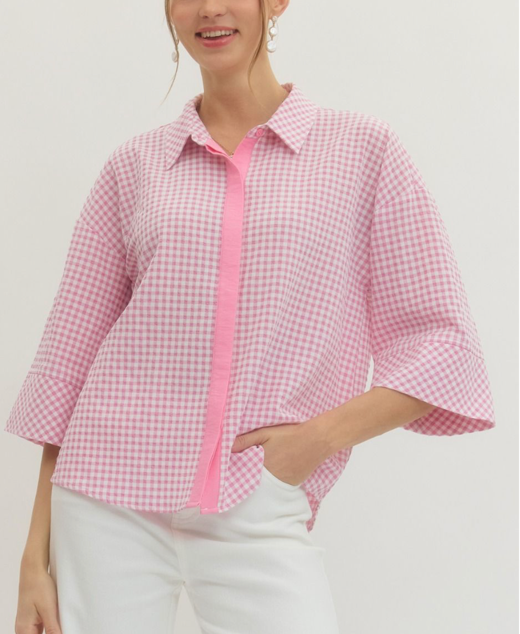 SIMPLE AND SWEET GINGHAM TOP