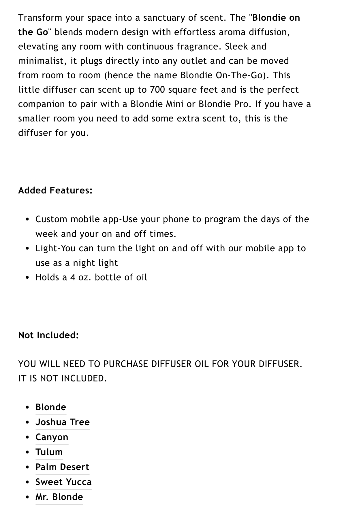 BLONDIE ON THE GO DIFFUSER