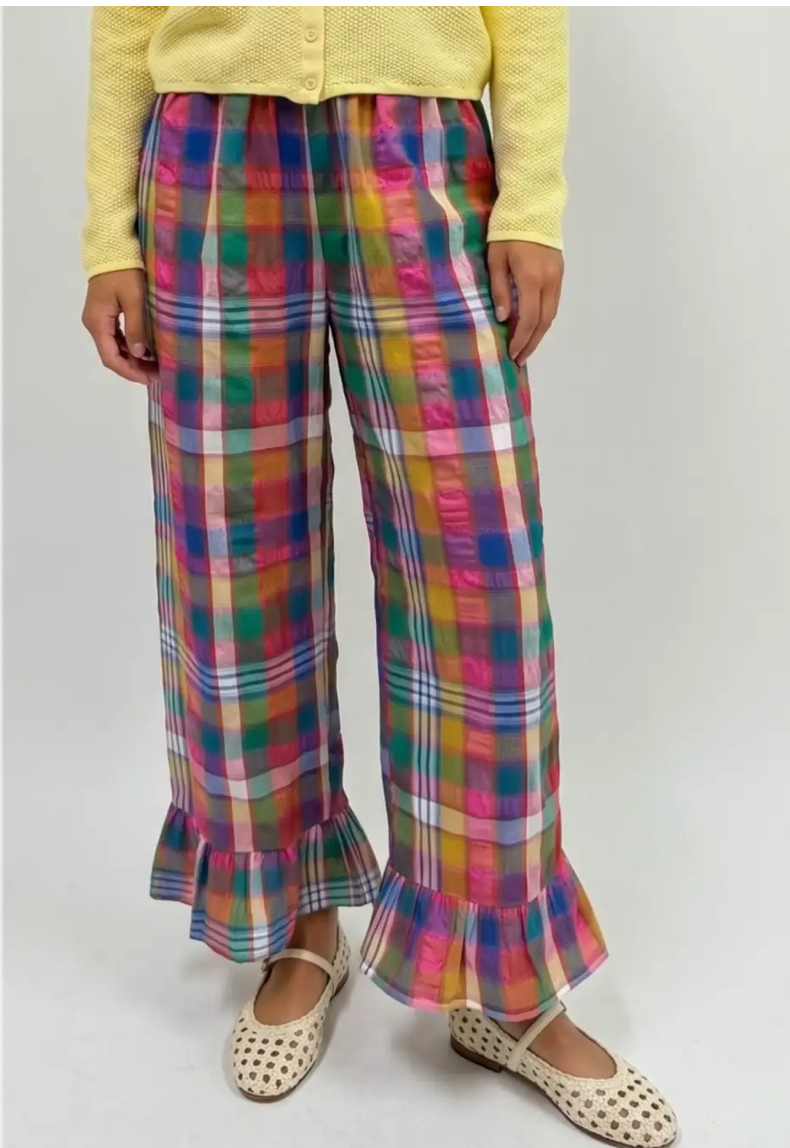 MULTI COLOR PLAID PANTS