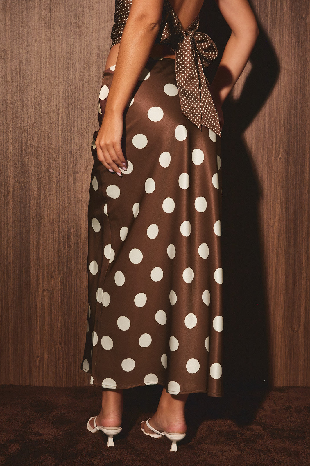MID WAISTED POLKA DOT SKIRT
