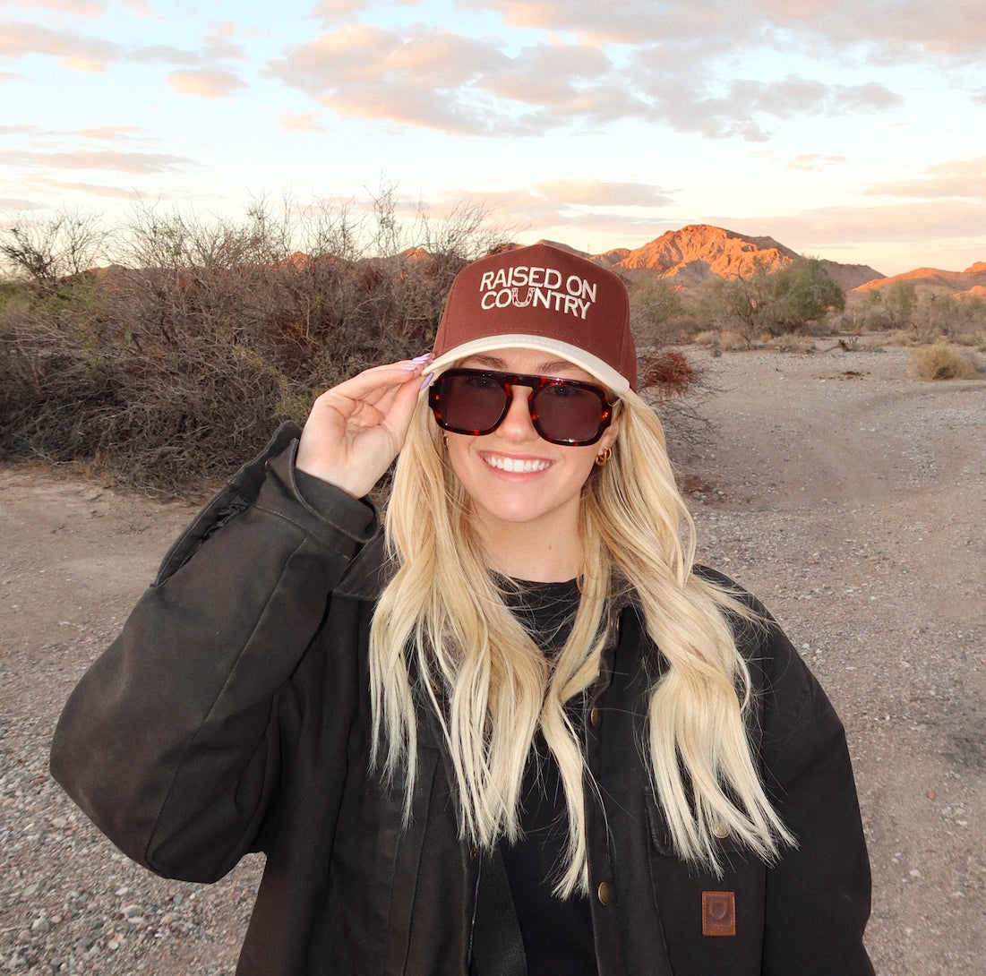RAISED ON COUNTRY EMBROIDERED HAT