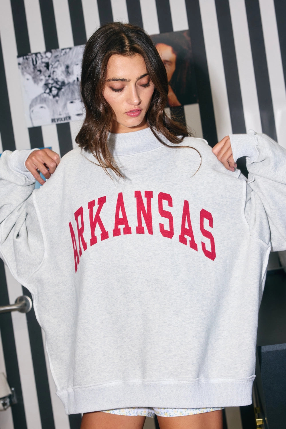 ARKANSAS REVERSIABLE MOCK NECK SWEATSHIRT