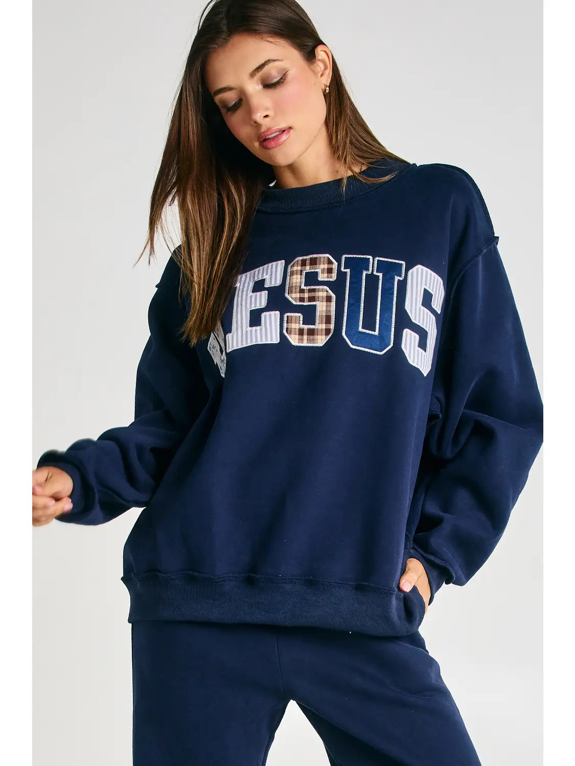 JESUS FUNKY PATTERN MOCK NECK