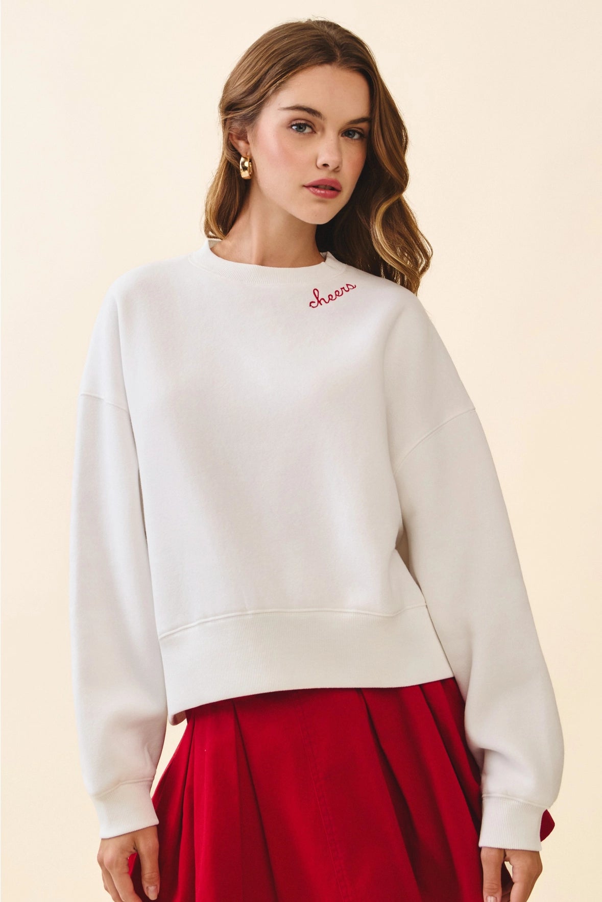 CHEER STITCHED CREWNECK