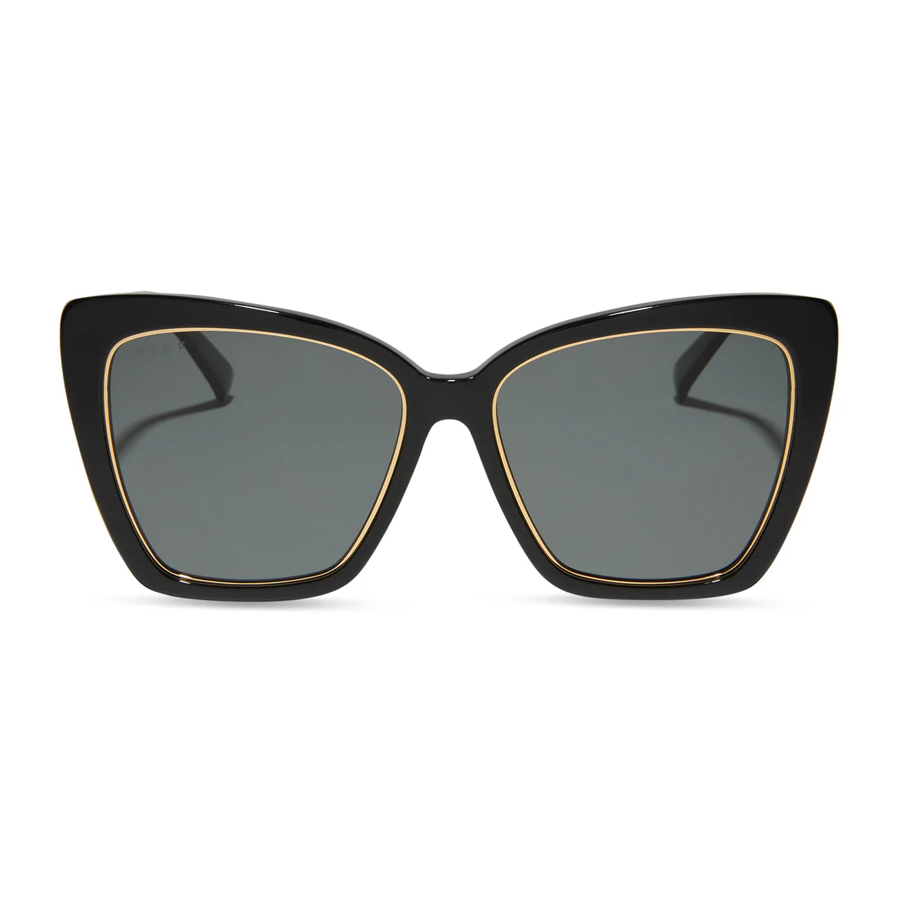 BECKY IV- BLACK + GREY POLARIZED SUNGLASSES