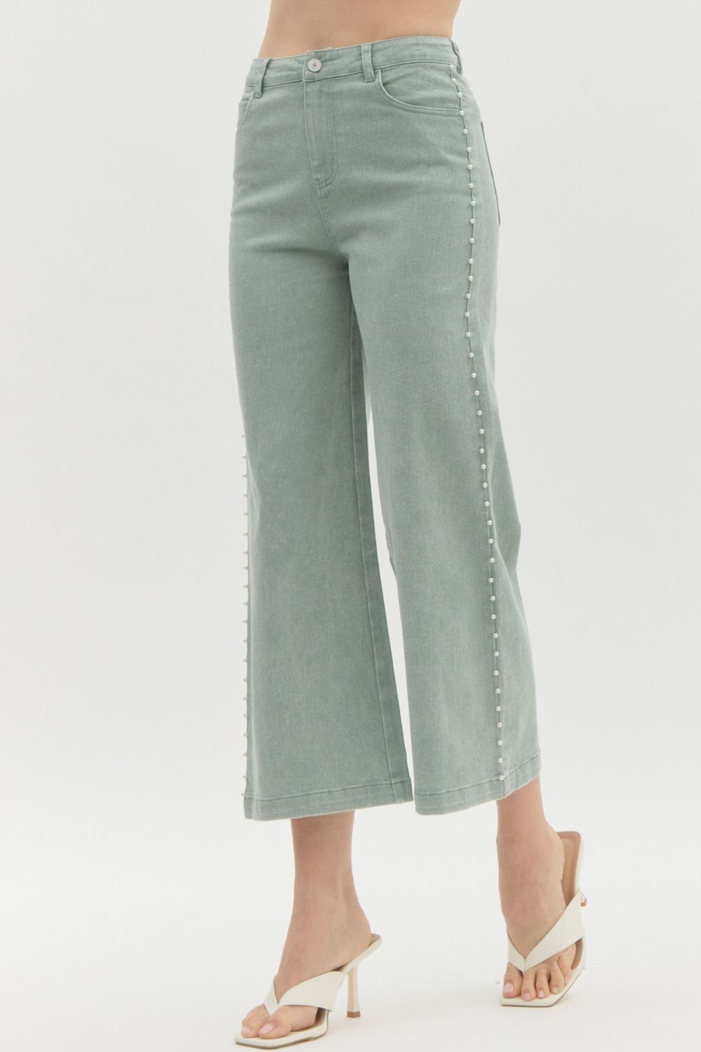 HIGH WAISTED PEARL JEANS