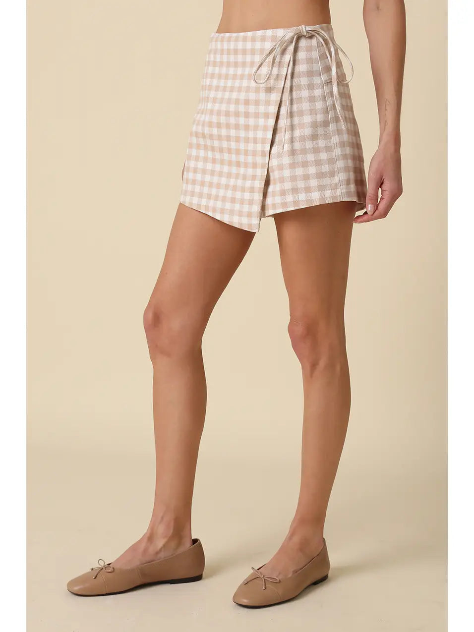KAILEE GINGHAM WRAPPED SKORT