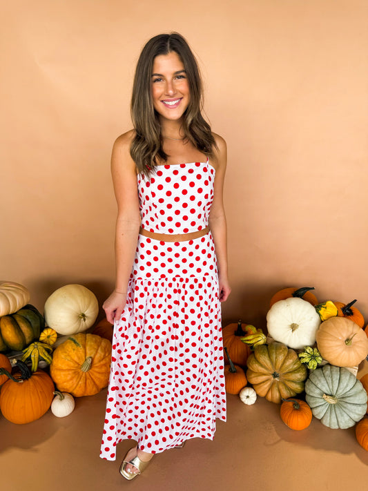 POLKADOT SLEEVELESS SET