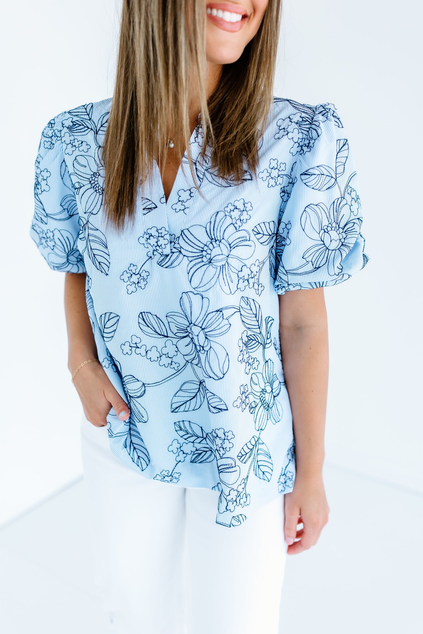 BACK ON EMBROIDERED TOP