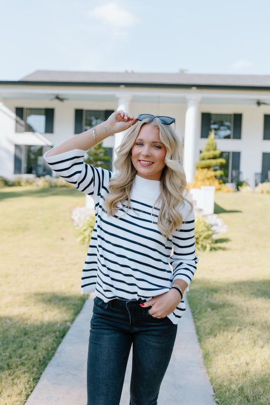 BEST TIME STRIPE SWEATER