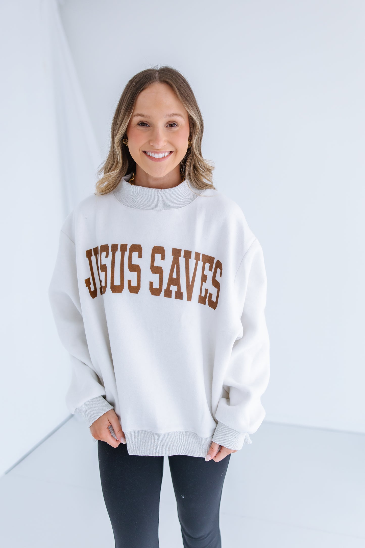 JESUS SAVES + CROSS REVERSIBLE SWEATSHIRT