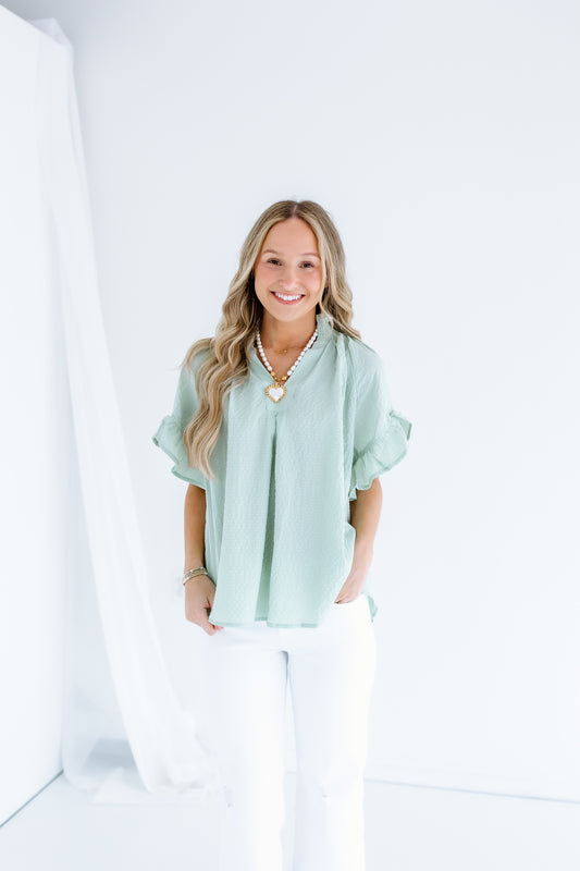 TULIP MANDARIN LACE TOP