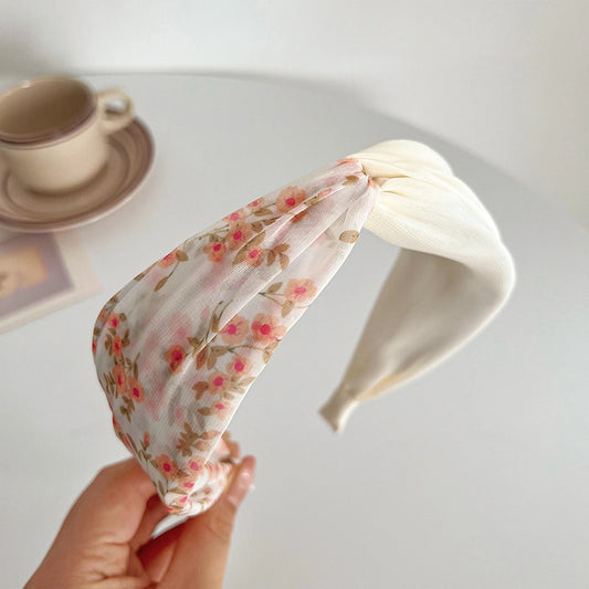 PEACH FLORAL SPLIT HEADBAND