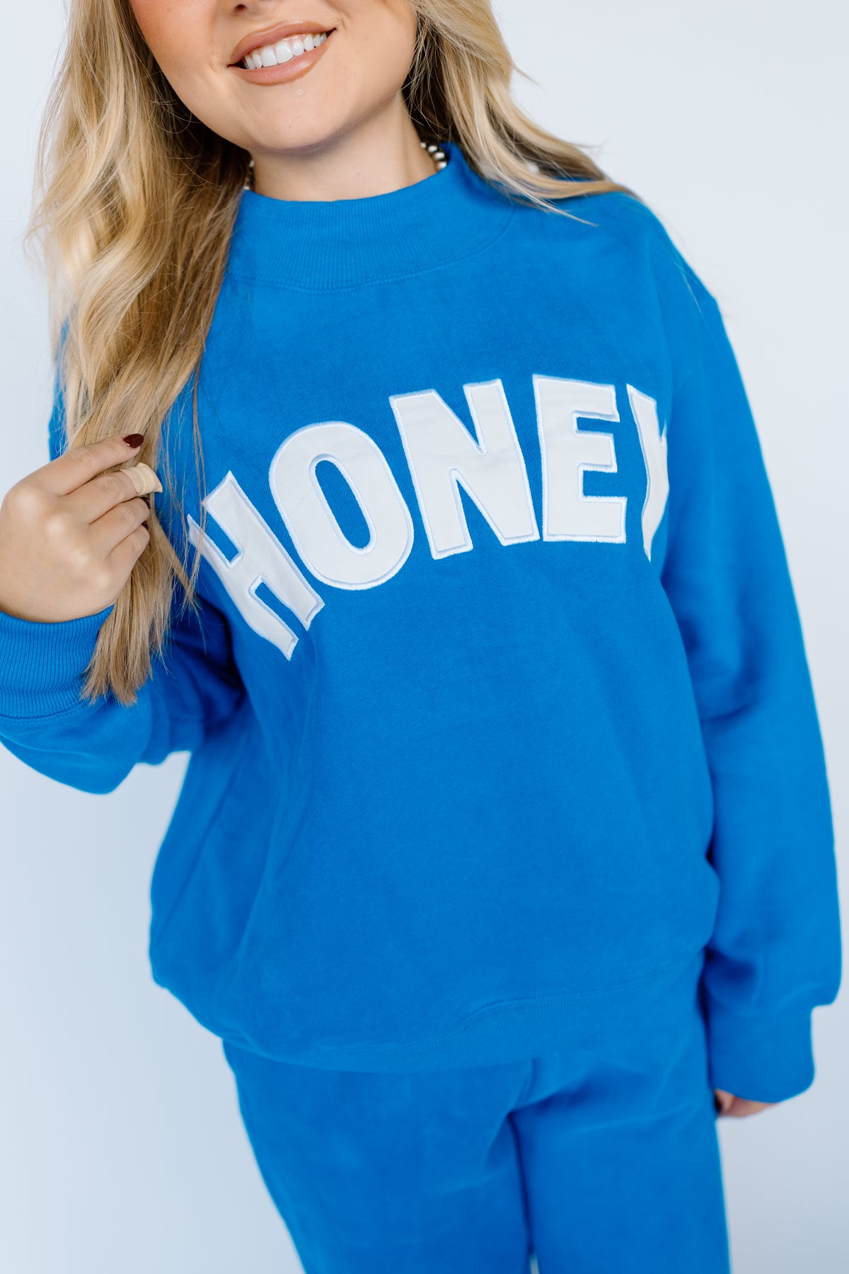 HONEY ROYAL BLUE MOCKNECK