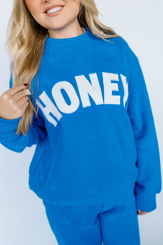 HONEY ROYAL BLUE MOCKNECK