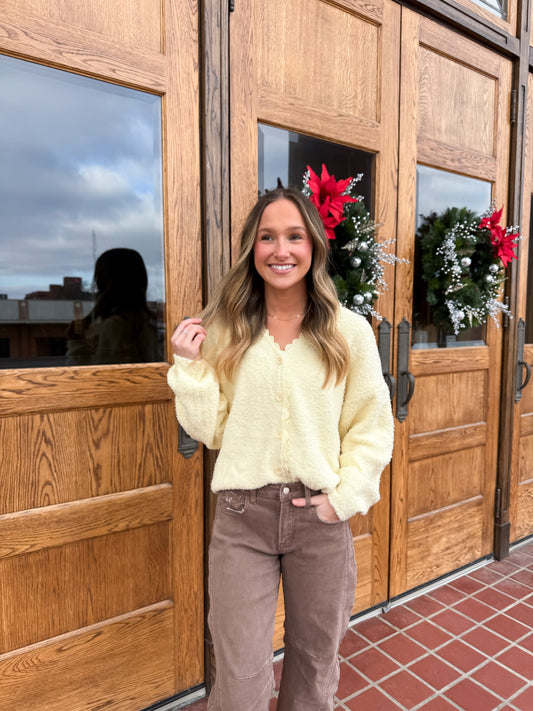 SCALLOP TRIM SWEATER CARDIGAN