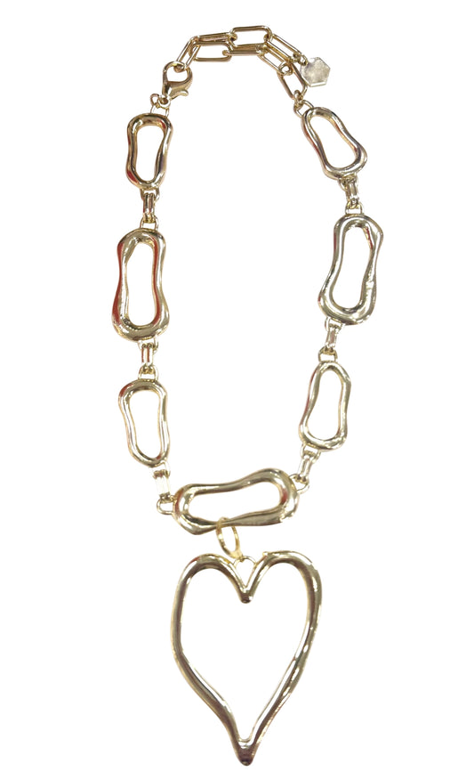 MANDY OPEN LINK CHAIN NECKLACE WITH JUMBO CHAIN