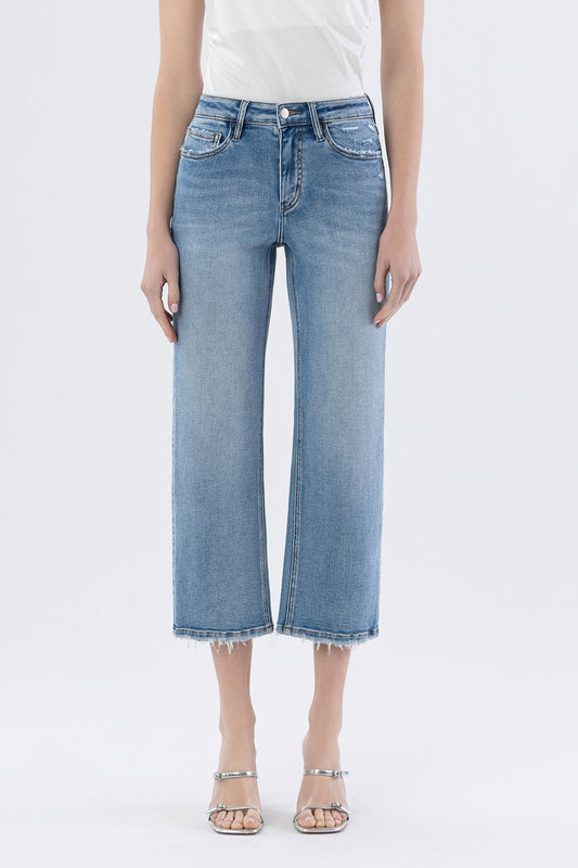 CAPTIVATING HIGH RISE CROP SLIM WIDE JEANS