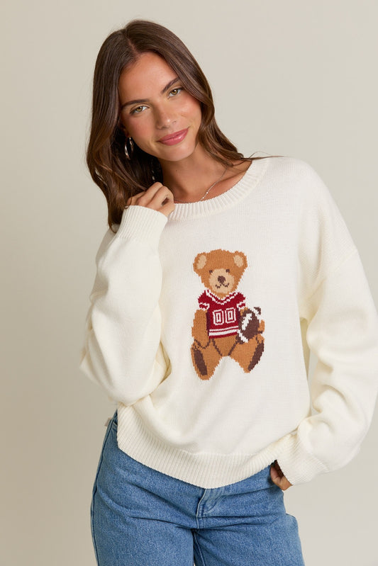 LONG SLEEVE BEAR FOOTBALL SWEATER