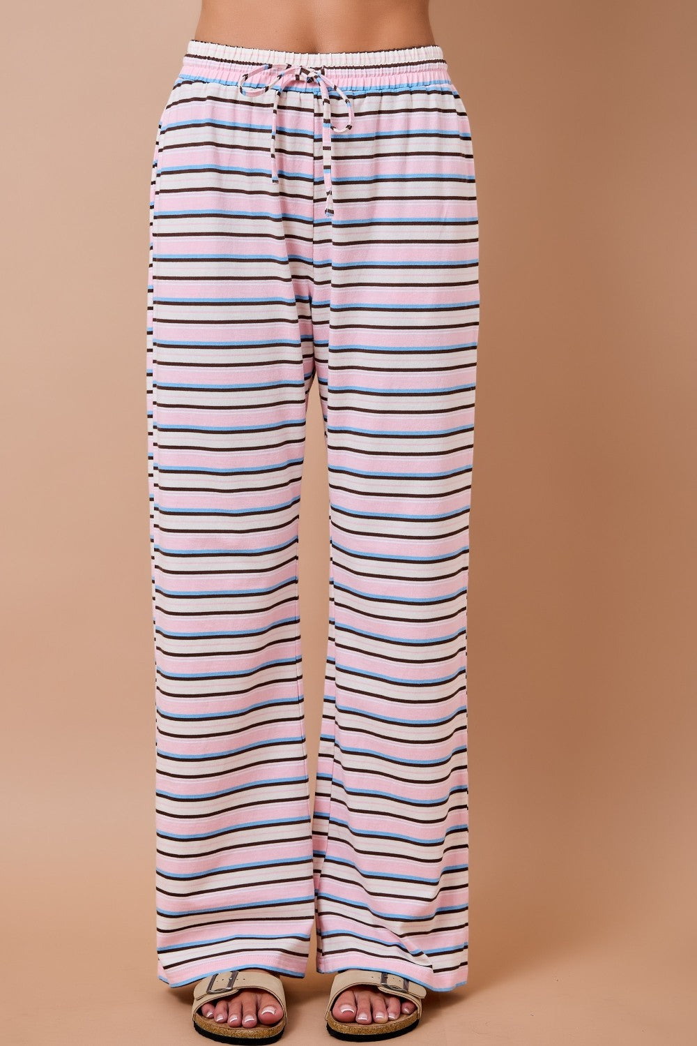 STRIPE WIDE LEG LOUNGE PANTS