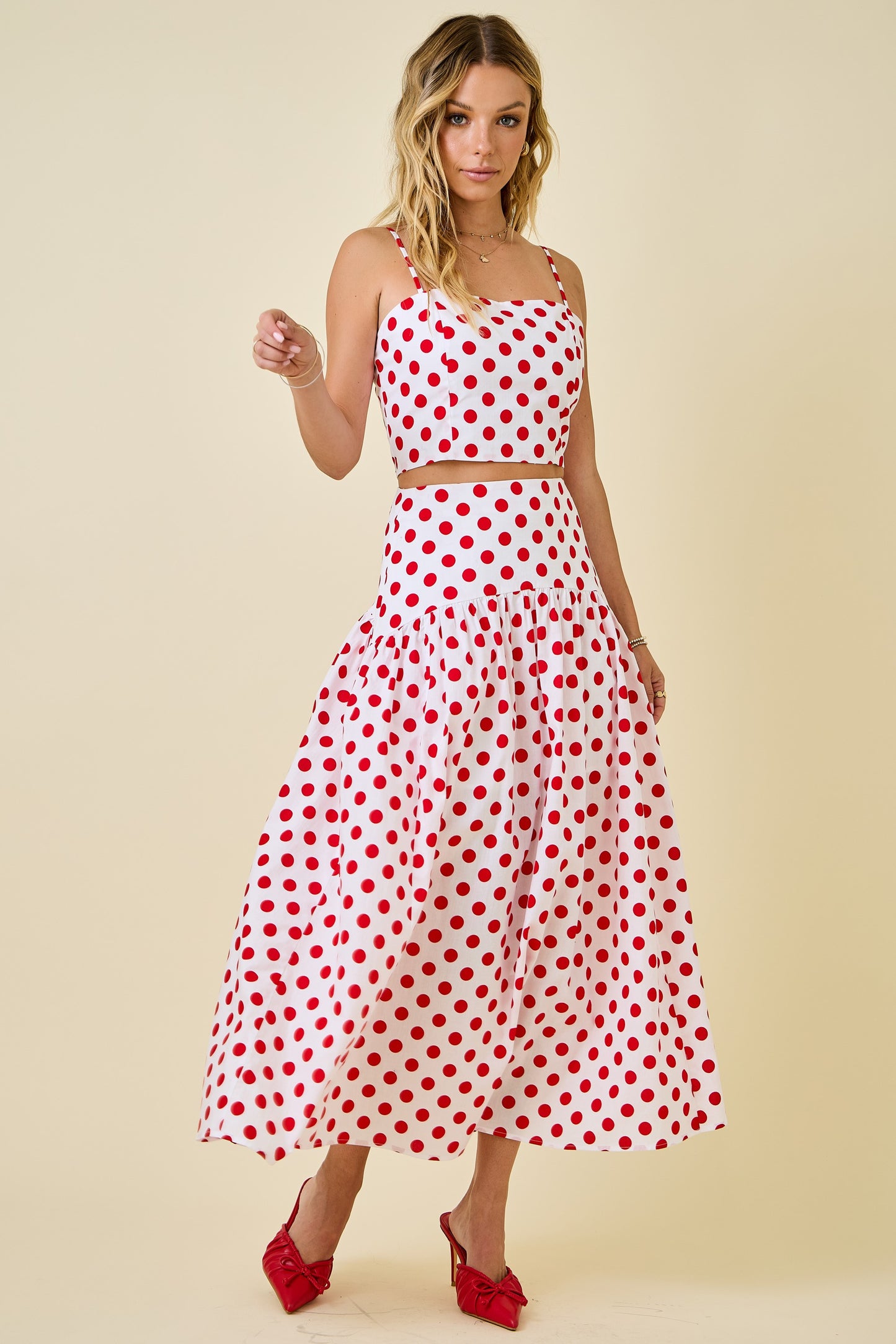 POLKADOT SLEEVELESS SET