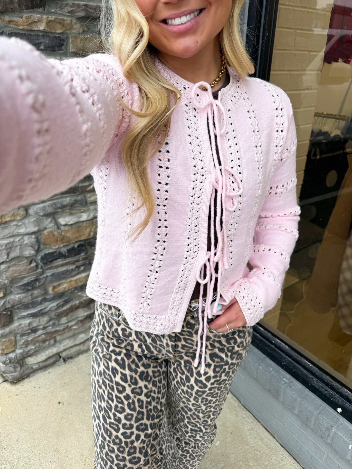 FRONT TIE KNIT CARDIGAN