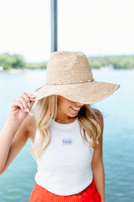 Beach Cowboy Hat with Pearls