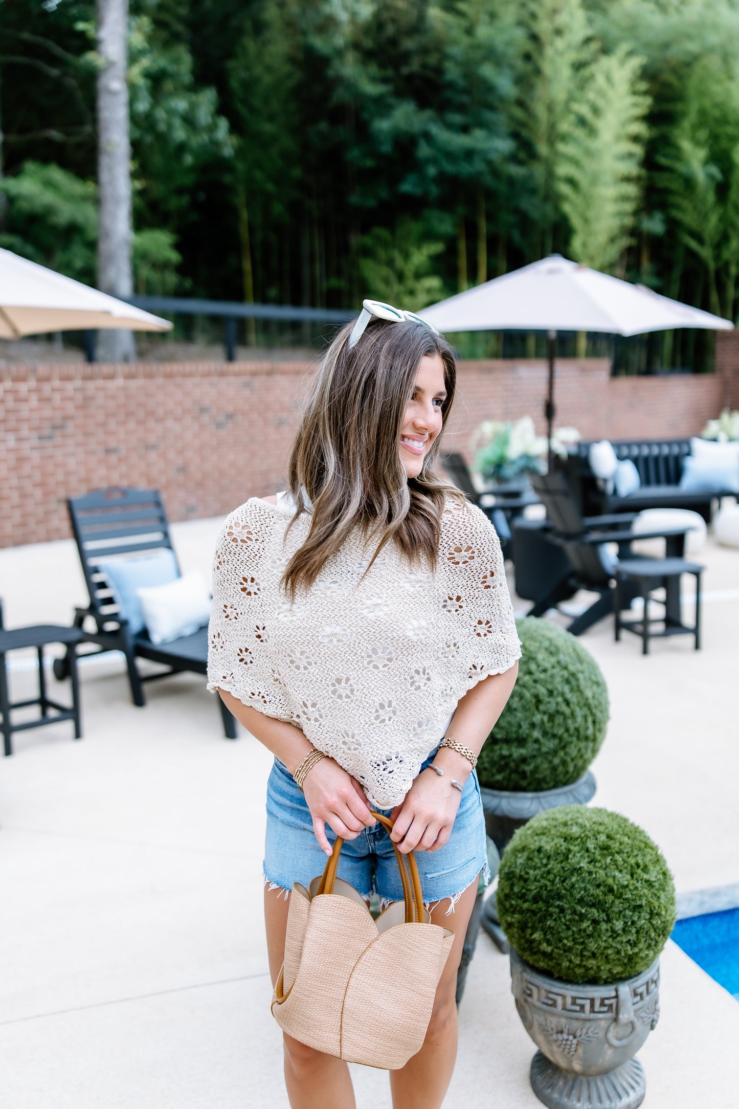 OPENWORK DETAIL PONCHO SWEATER