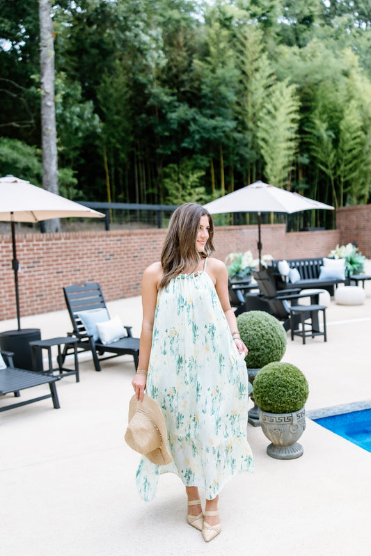 HONEYMOON STONE TRIM MAXI DRESS